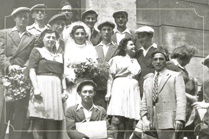 חתונה במחנה פליטים לאחר המלחמה. איטליה 1948.