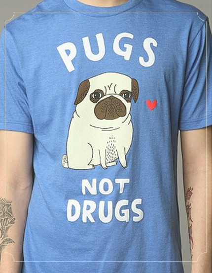 Gemma Correll Pugs Not Drugs Tee
